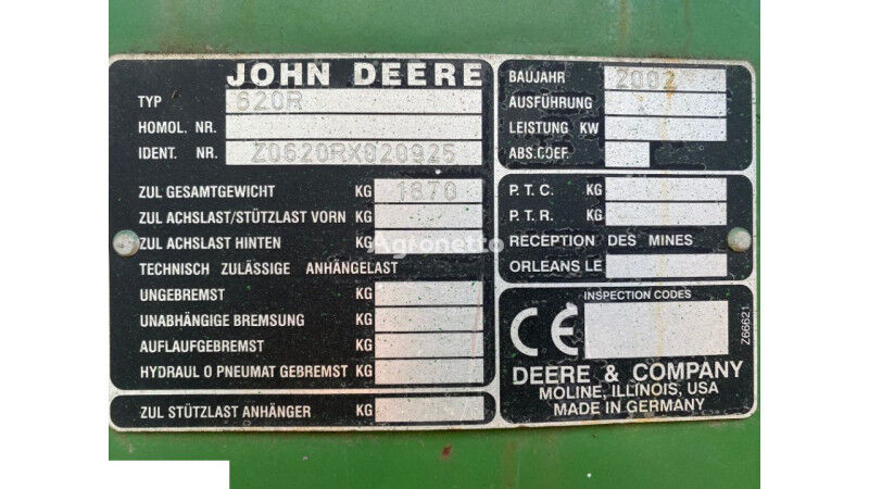 další funkční součásti Kosa pro žacího ústrojí John Deere 620r
